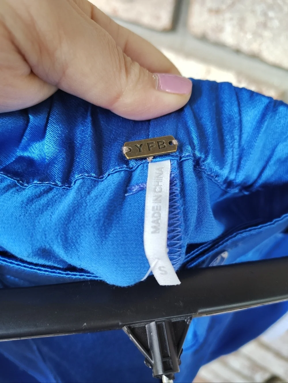 YFB Young Fabulous & Broke NWT  Royal Blue Satin Jogger Pants Sz S Indie Sleeze